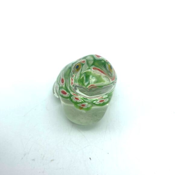 VINTAGE Art Glass MILLEFIORI‎ Frog Paper Weight 1 1/2” - Picture 4 of 9